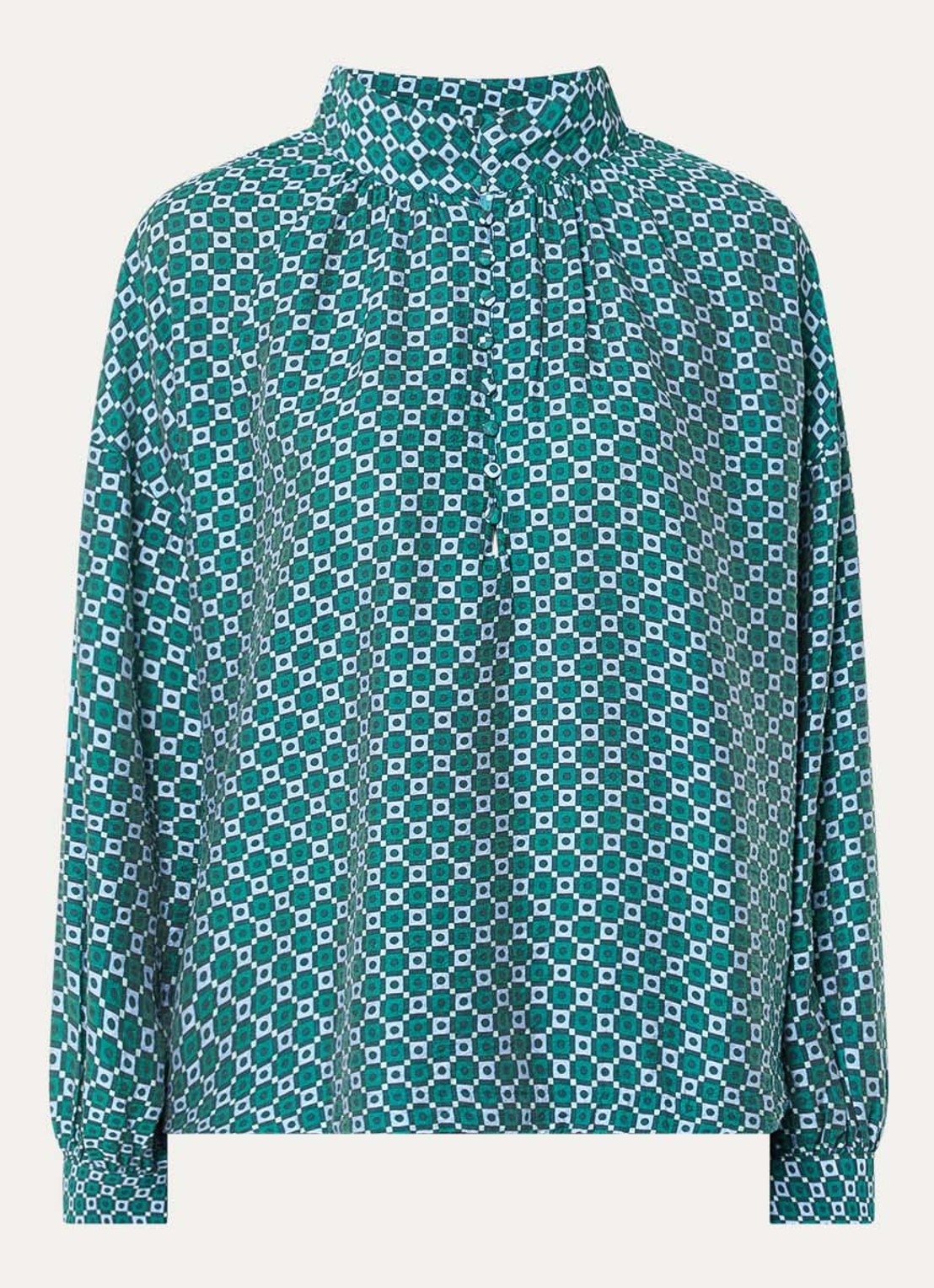 Claudia Sträter Tuniek met print - voorkant donkergroen