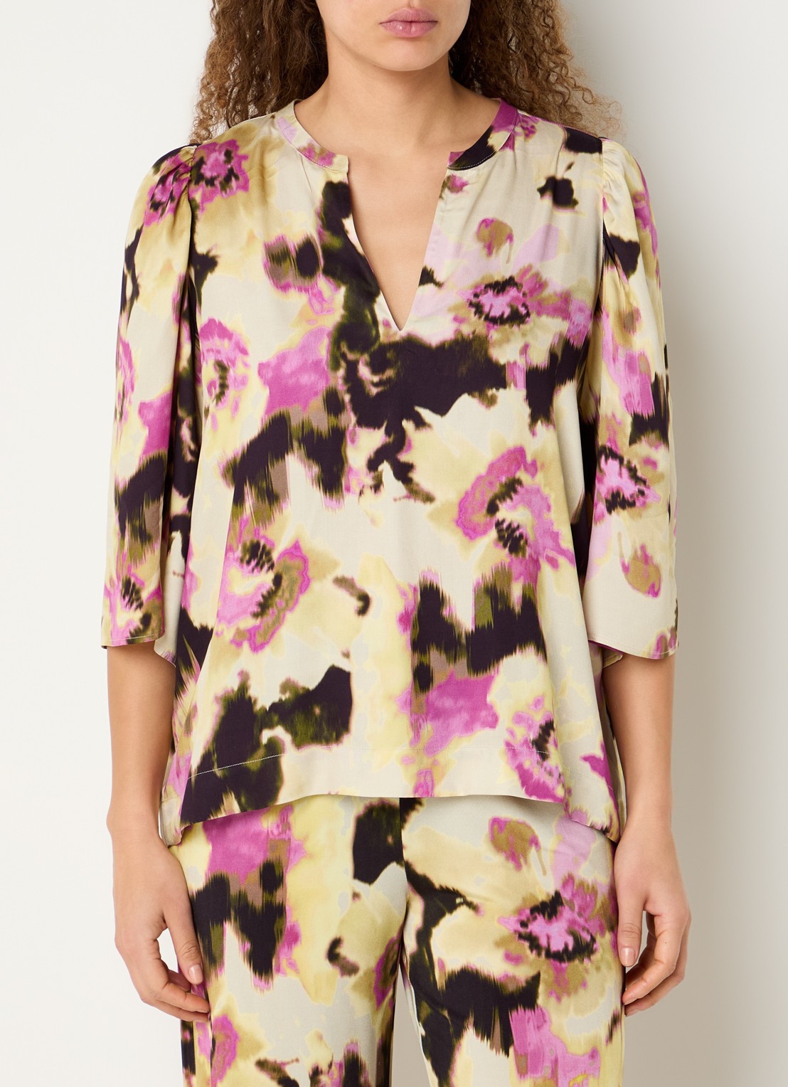 Claudia Sträter Tuniek met print  - detail 3 roze