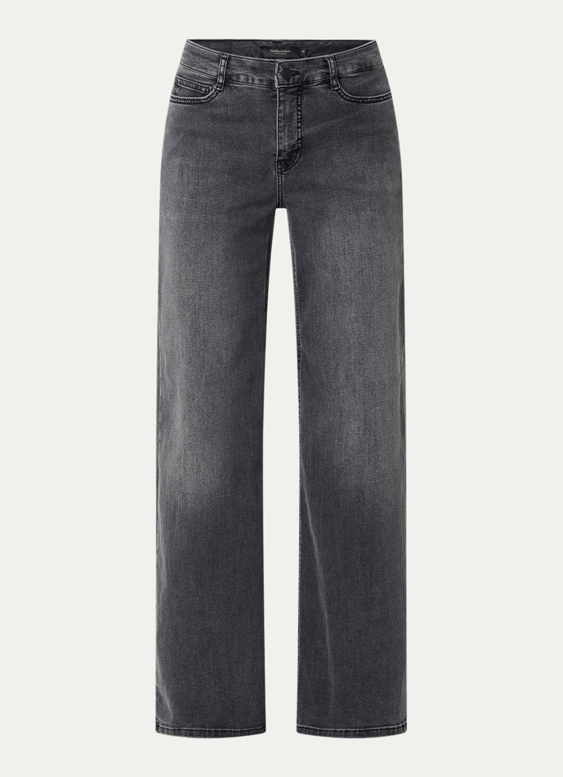 Claudia Sträter Wies mid waist flared jeans met gekleurde wassing - voorkant 4 donkergrijs
