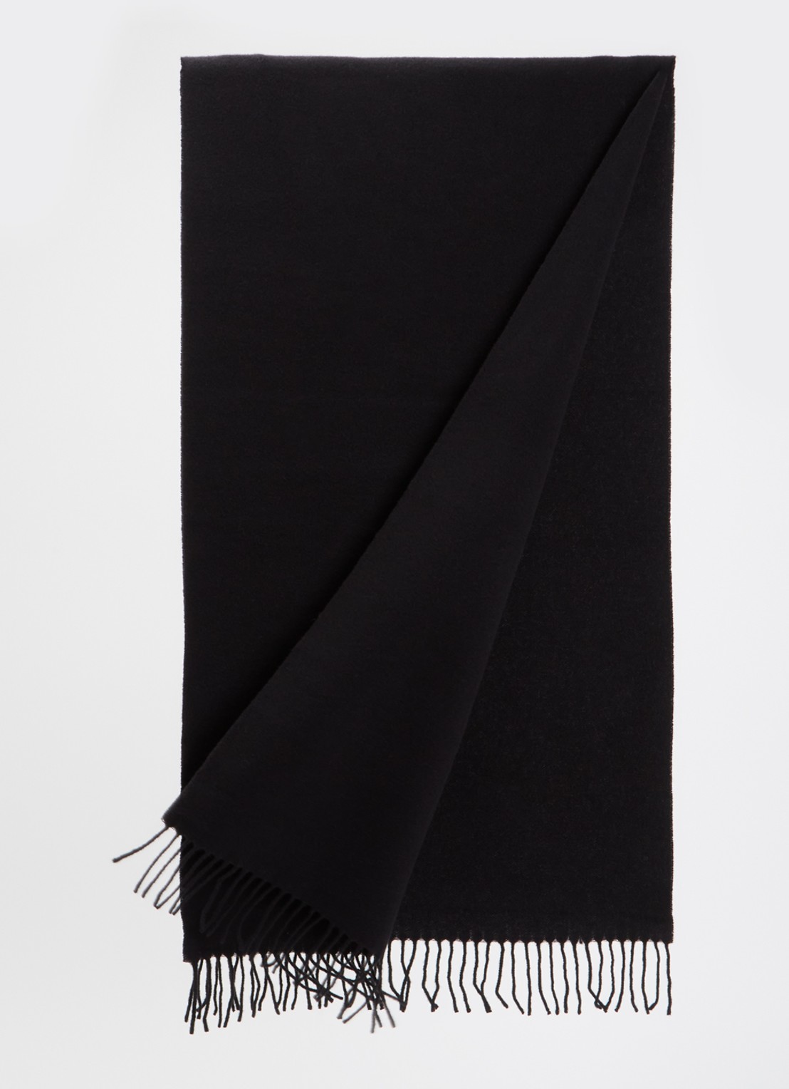 Claudie Pierlot Alaska sjaal van wol met franjes - detail 2 zwart
