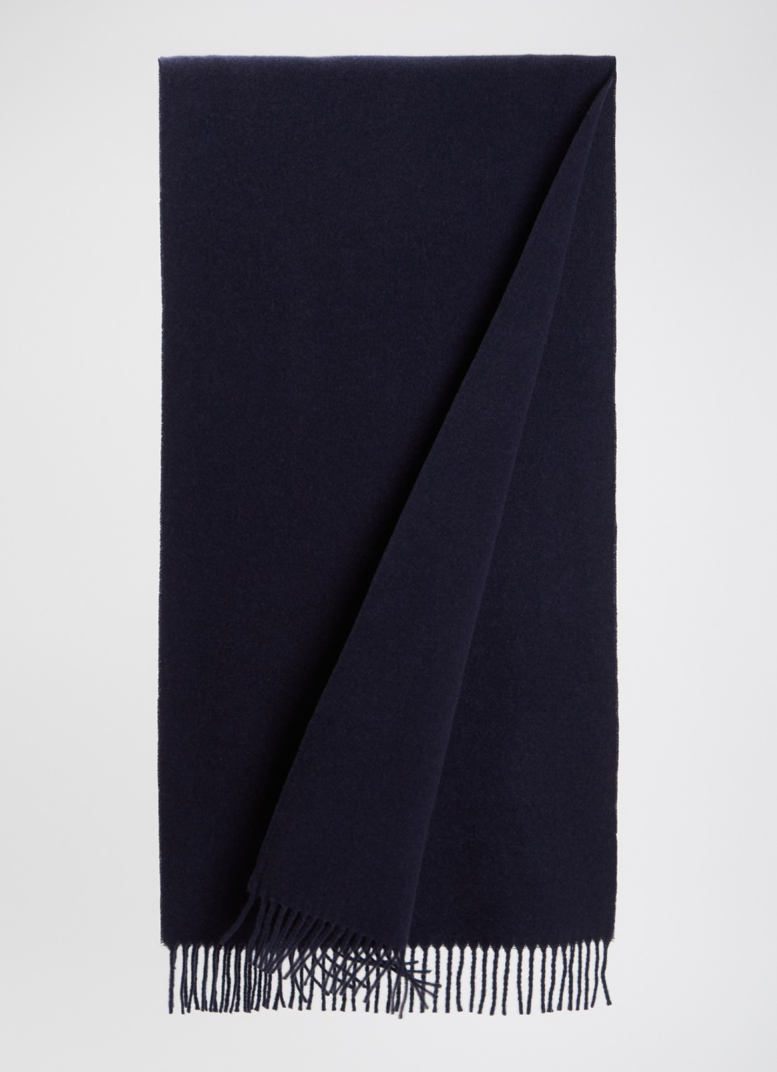 Claudie Pierlot Alaska sjaal van wol met franjes - detail blauw
