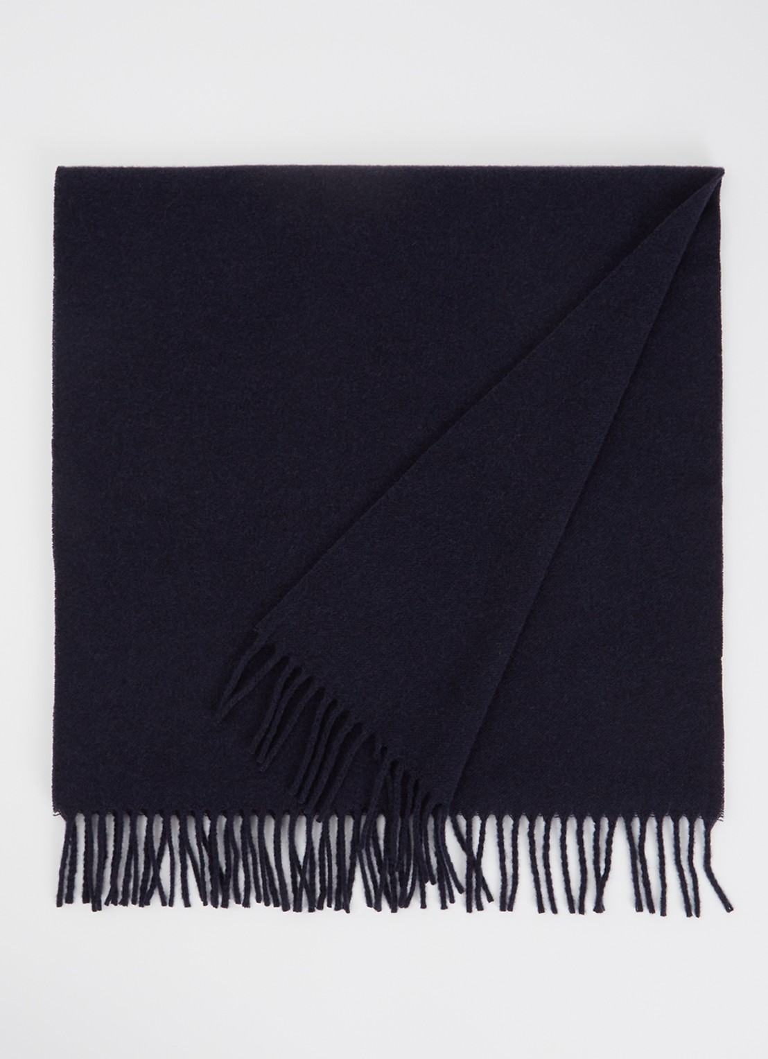 Claudie Pierlot Alaska sjaal van wol met franjes - voorkant 3 blauw