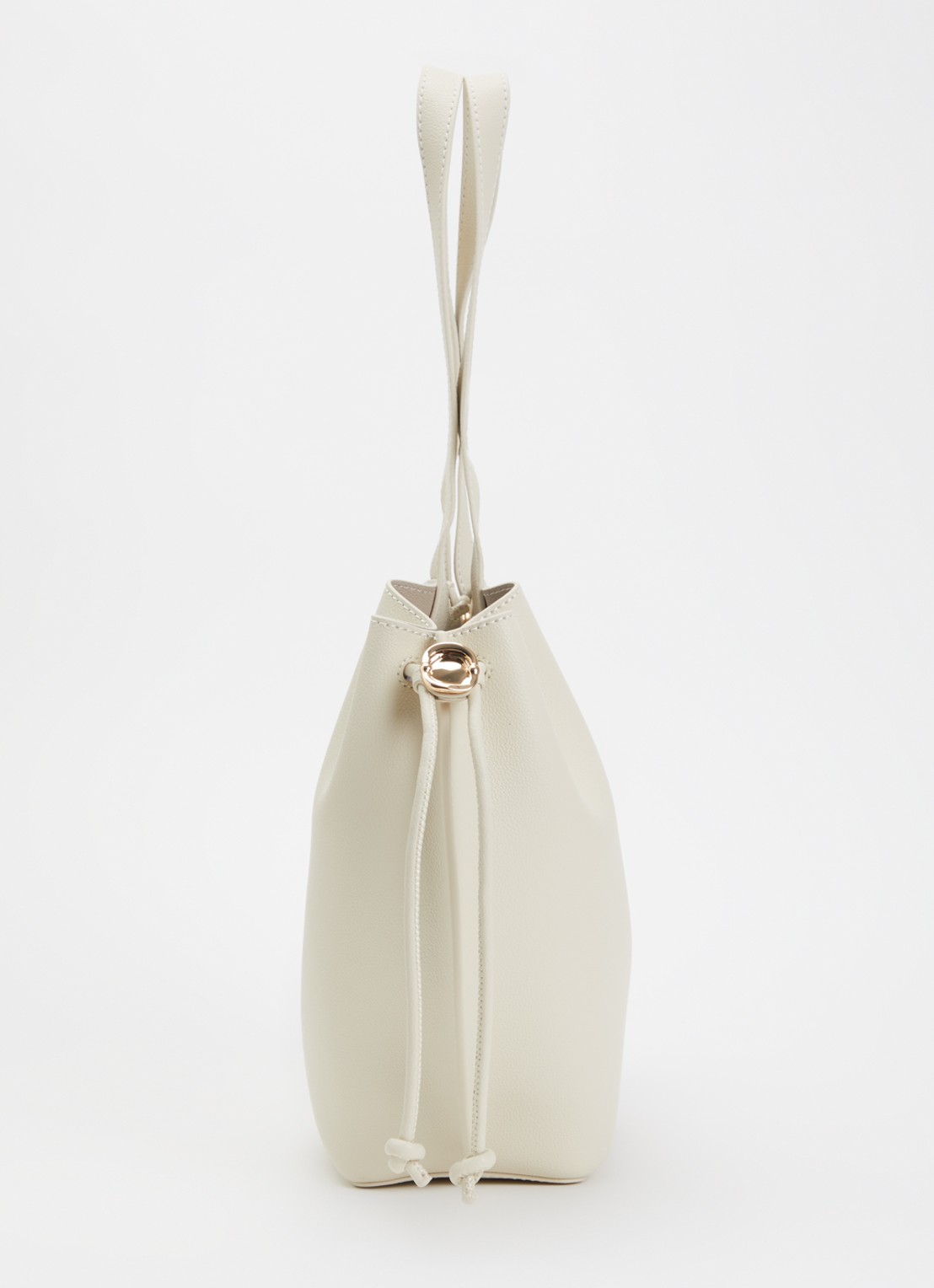 Claudie Pierlot Alban schoudertas van kalfsleer - detail 3 gebroken wit
