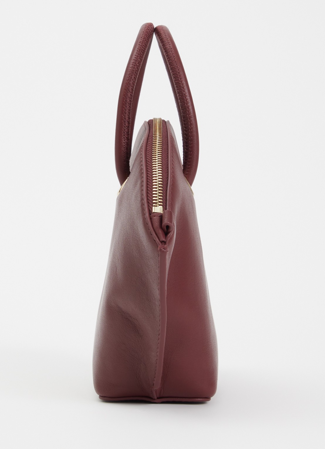 Claudie Pierlot Albi handtas van kalfsleer met verstelbare schouderriem - detail 4 bordeauxrood