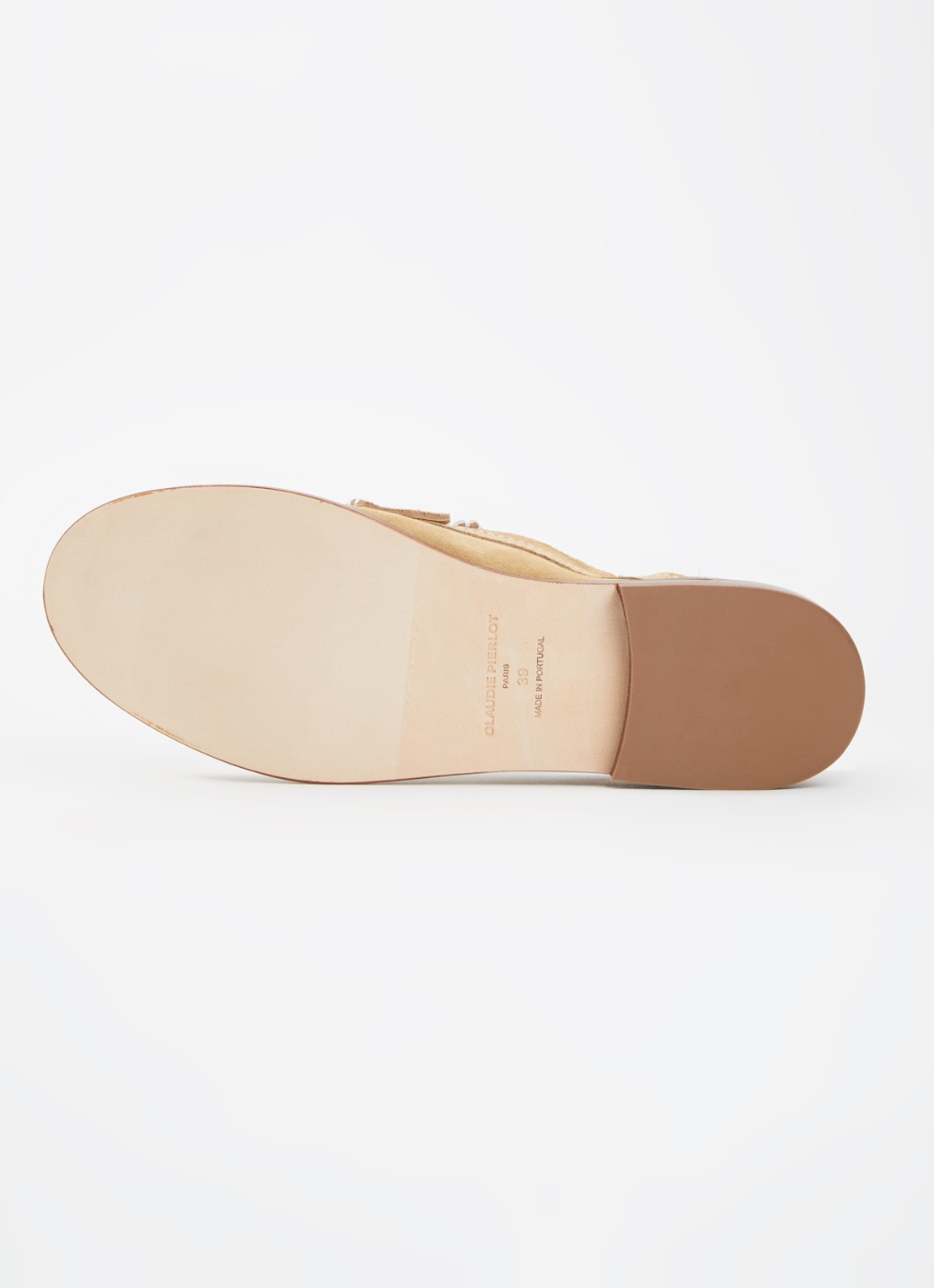 Claudie Pierlot Audy loafer van kalfssuède - detail 4 beige