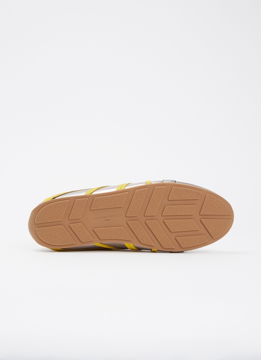 Claudie Pierlot Aureli sneaker van leer met metallic finish - detail 3 zilver