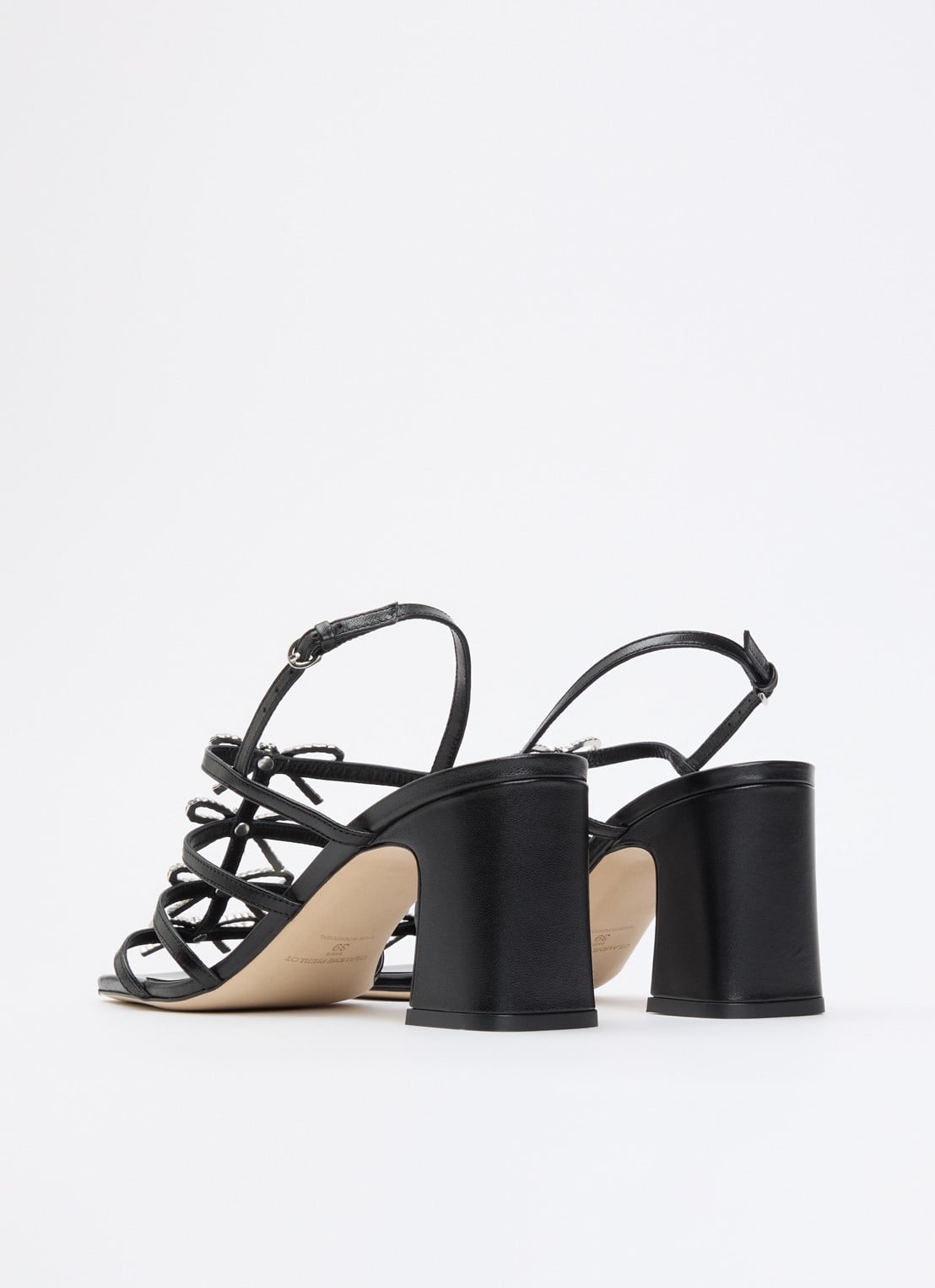 Claudie Pierlot Aurianne sandalette van schapenleer met strikdetail - achterkant 2 zwart