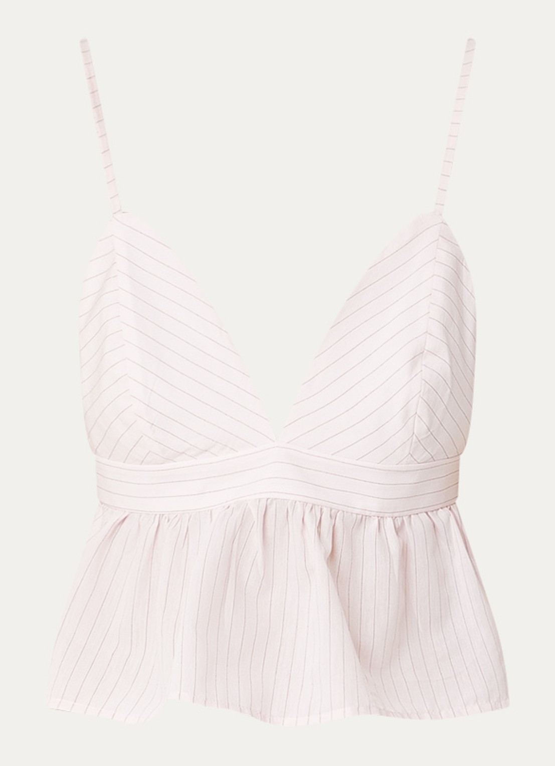 Claudie Pierlot Bally tanktop met streepprint - voorkant 2 lichtroze