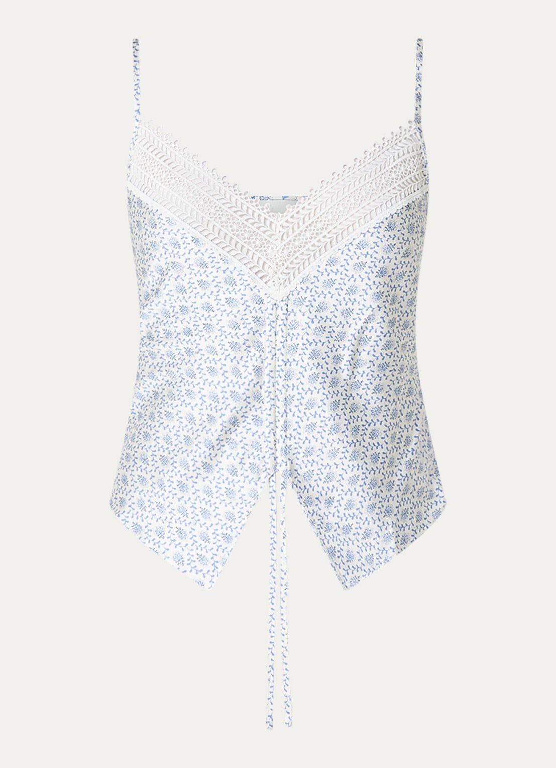 Claudie Pierlot Bambi tanktop met print en plooidetail - voorkant 2 blauw