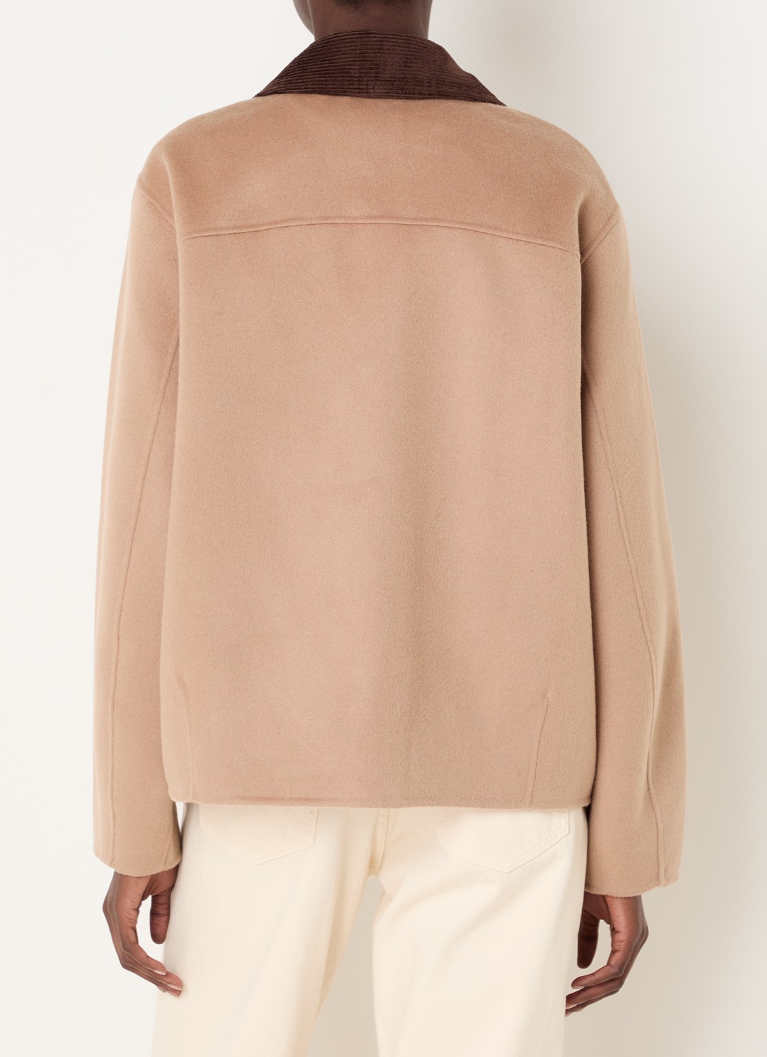 Claudie Pierlot Barn jack in wolblend met opgestikte zakken - achterkant 4 camel