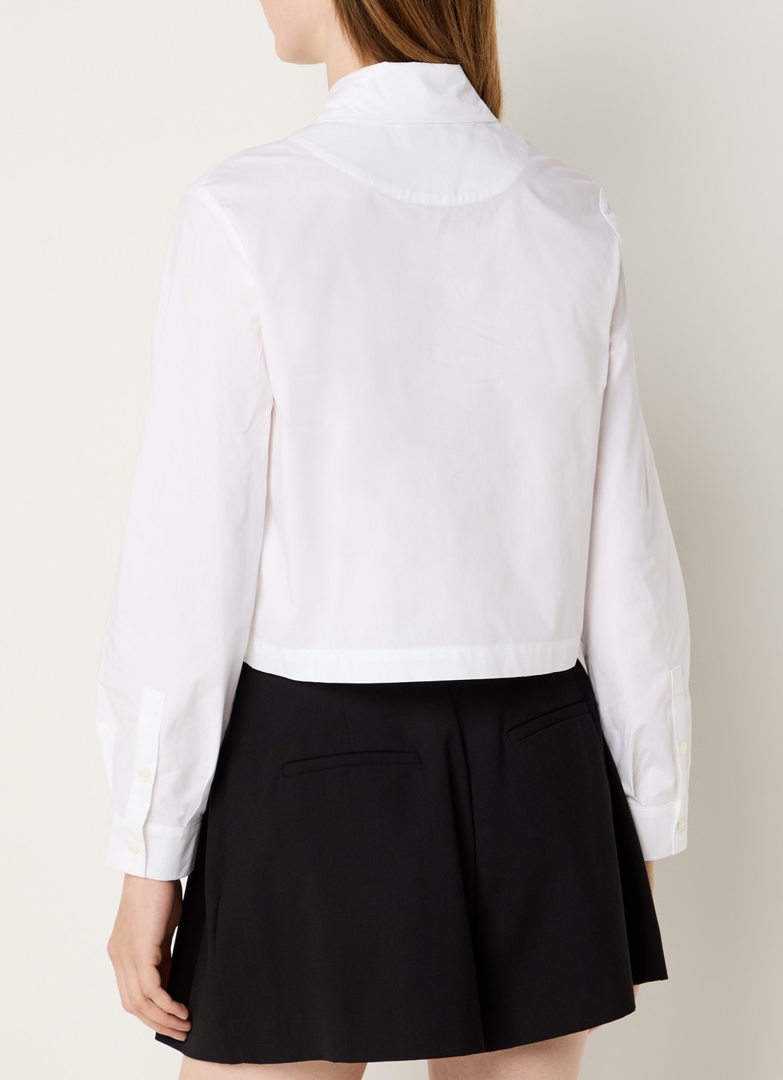 Claudie Pierlot Blouse met cut-out detail en imitatieparels - achterkant 3 wit
