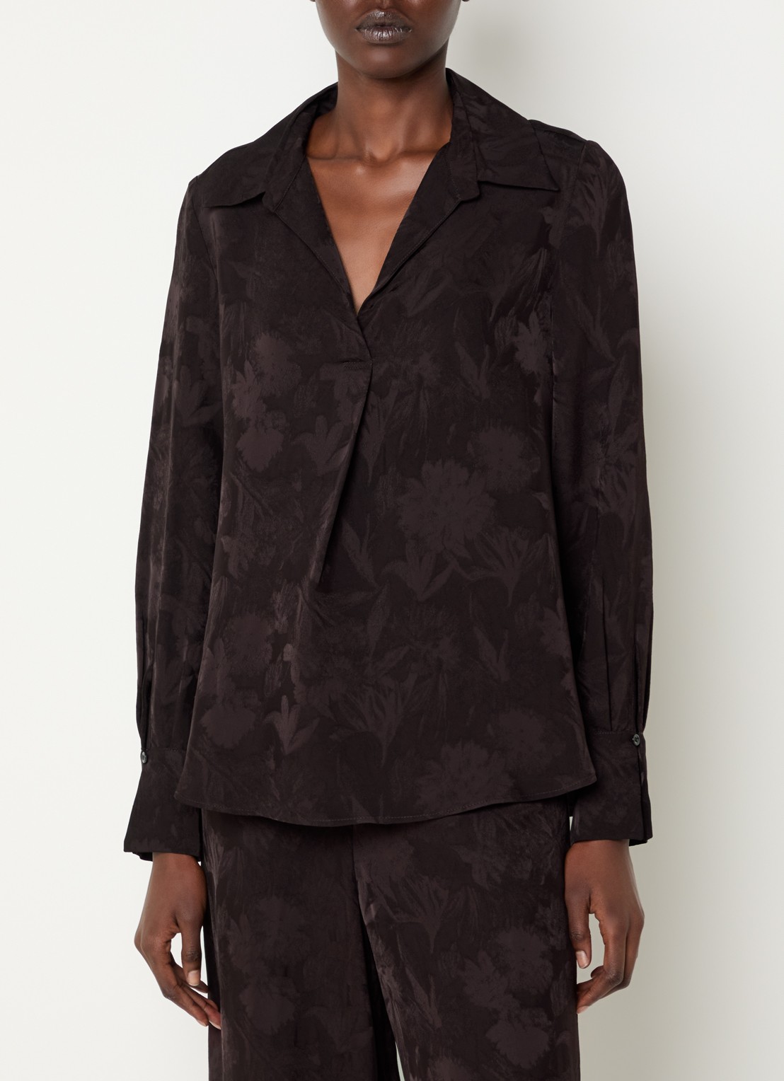 Claudie Pierlot Blouse met print - detail 4 donkerbruin
