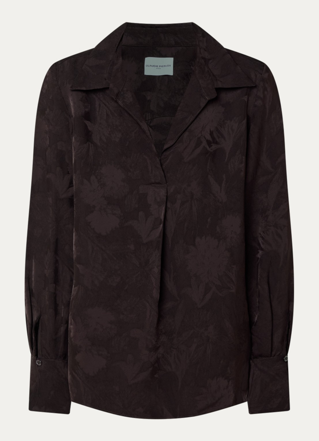 Claudie Pierlot Blouse met print - voorkant 2 donkerbruin