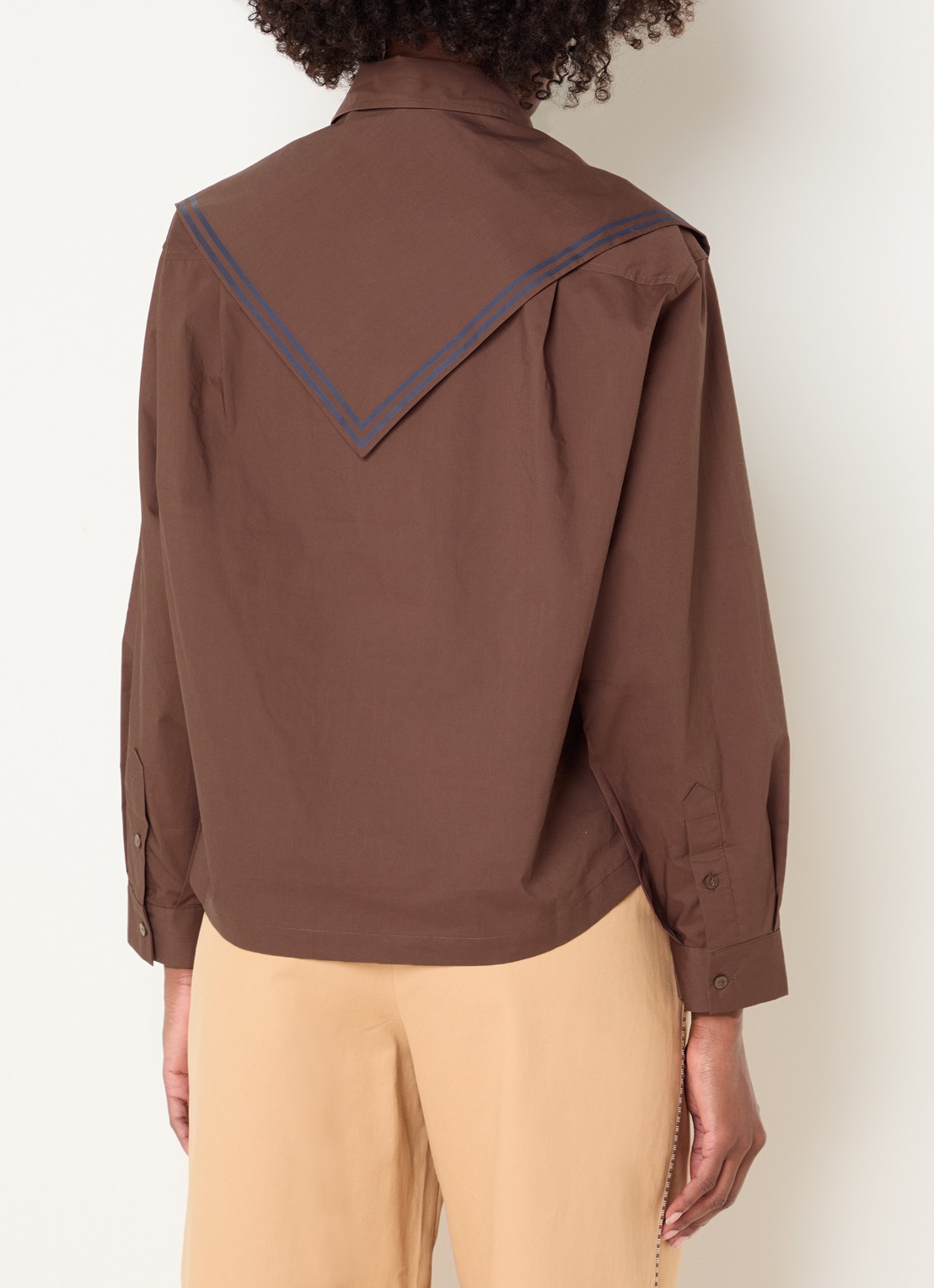 Claudie Pierlot Blouse met sjaalkraag - achterkant 3 bruin