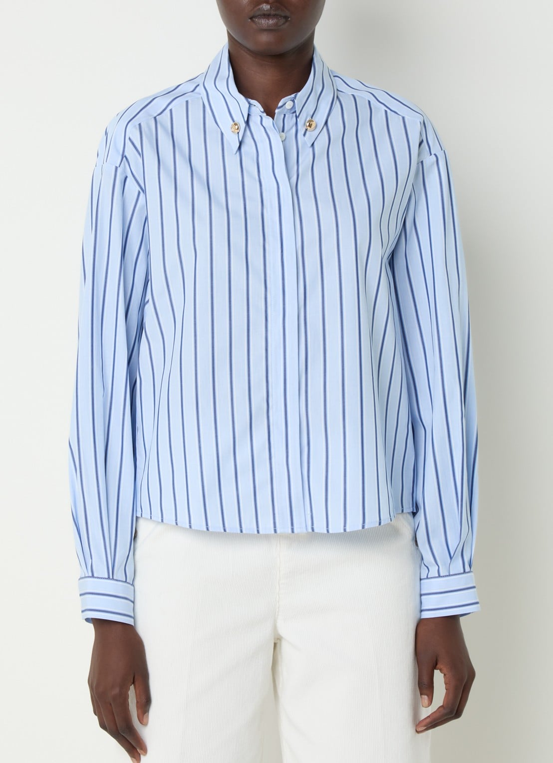 Claudie Pierlot Blouse met streepprint - detail 3 blauw
