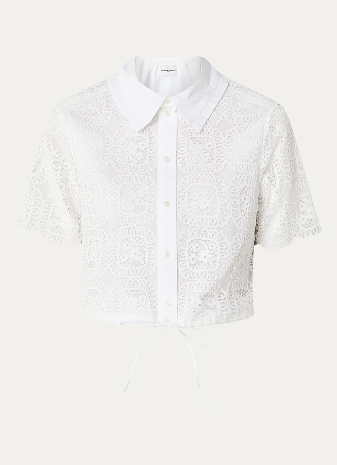 Claudie Pierlot Blouse van broderie - voorkant wit