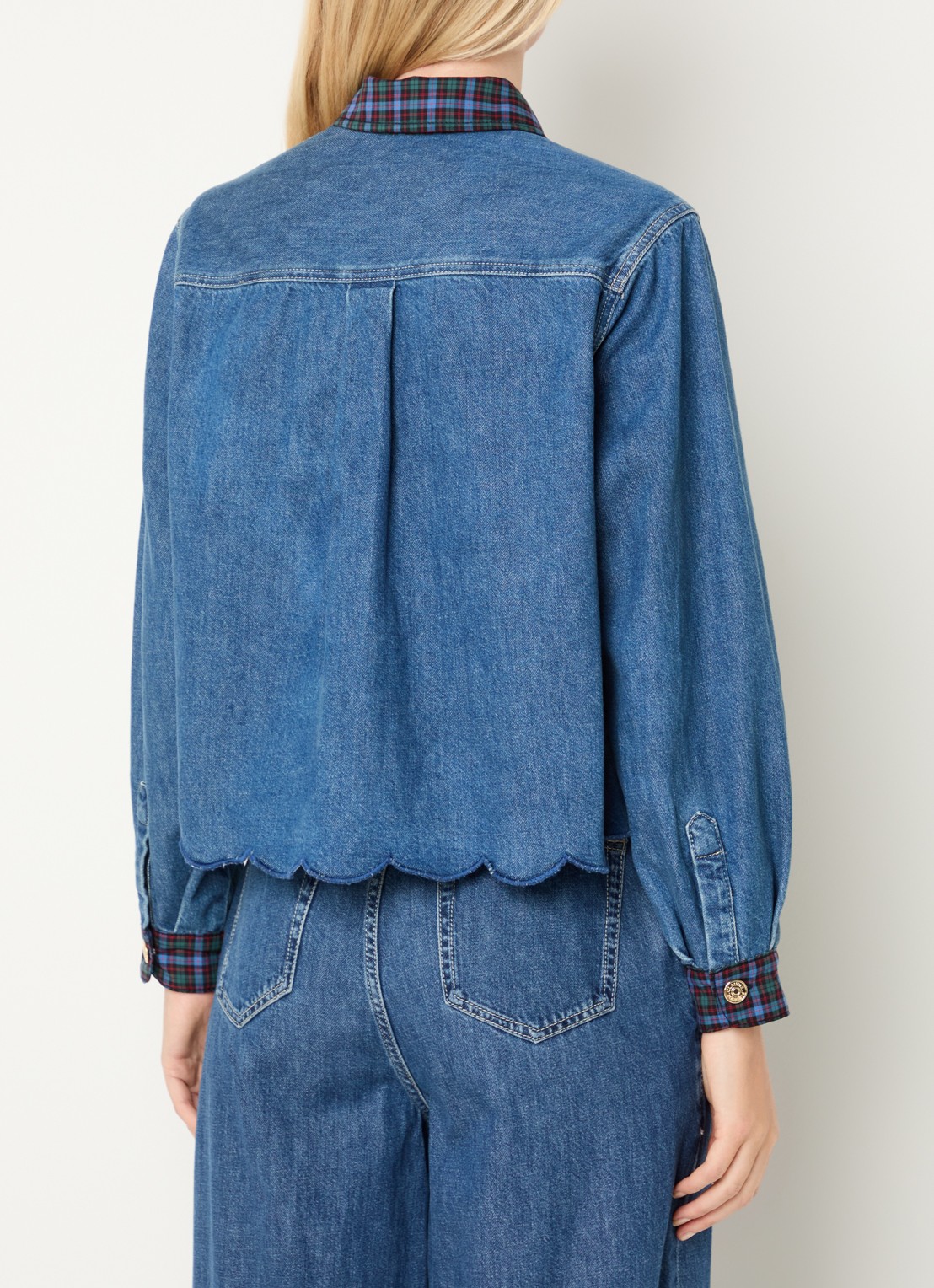 Claudie Pierlot Blouse van denim - achterkant 3 blauw