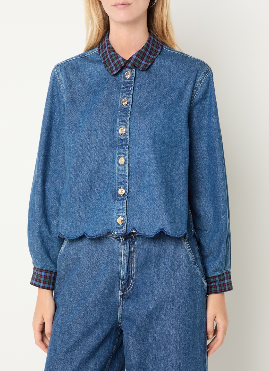 Claudie Pierlot Blouse van denim - detail 4 blauw
