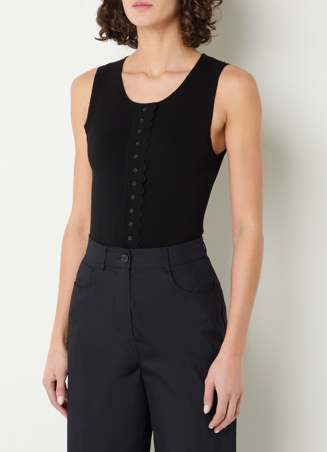 Claudie Pierlot Body top met ronde hals - detail 4 zwart