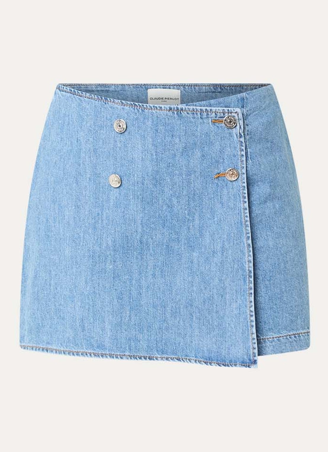 Claudie Pierlot Broekrok van denim - voorkant lichtblauw