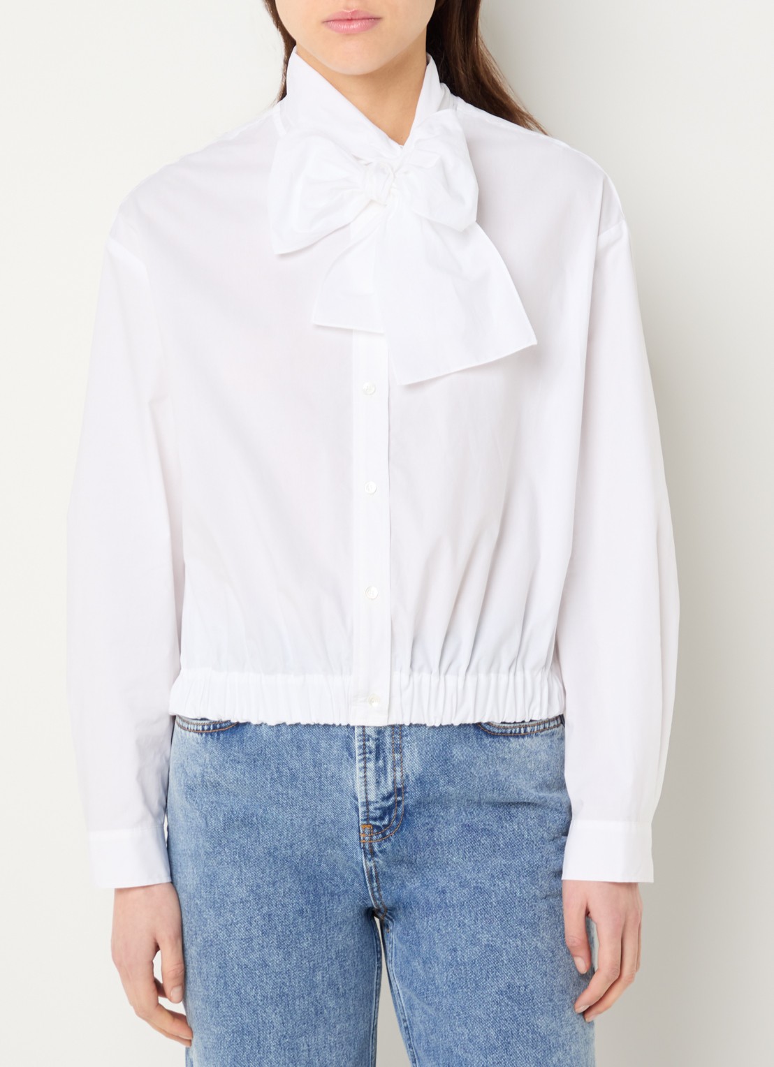 Claudie Pierlot Callybis blouse met elastische band - detail 4 wit