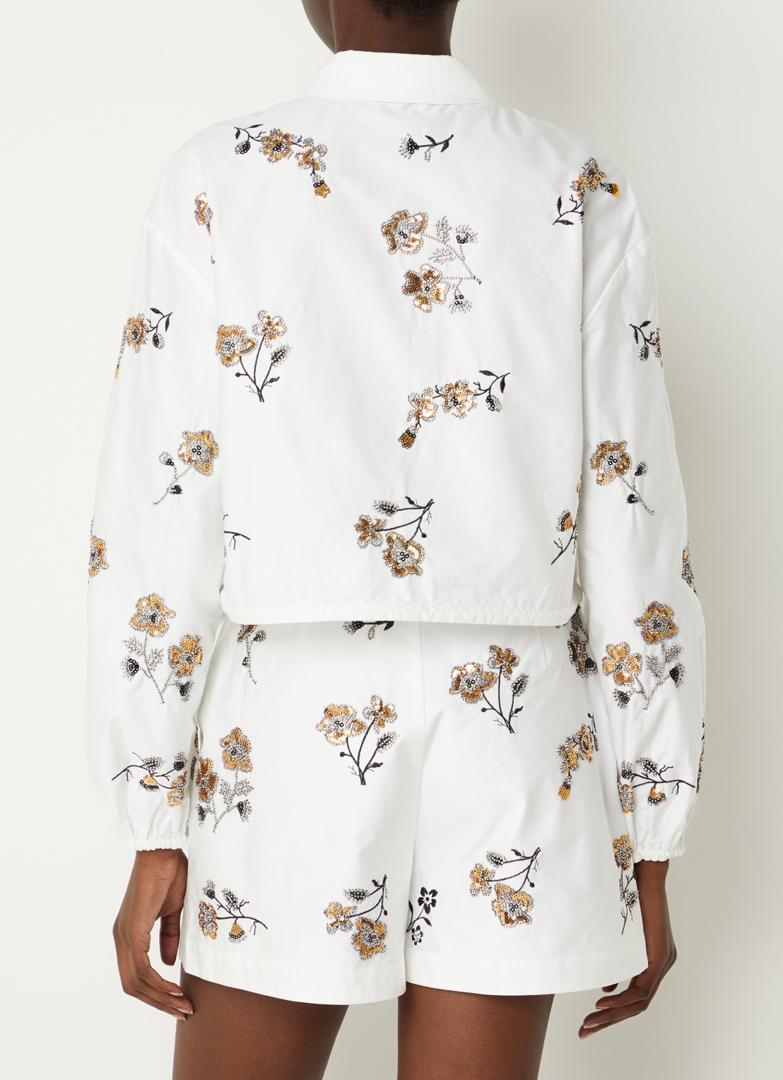 Claudie Pierlot Carole blouse met pailletten - achterkant 3 wit