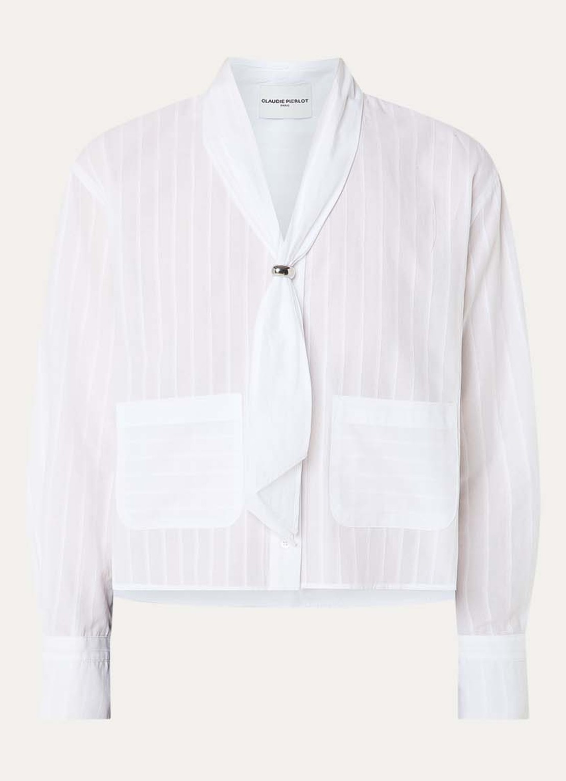 Claudie Pierlot Charlie blouse met opgestikte zakken - voorkant 2 wit