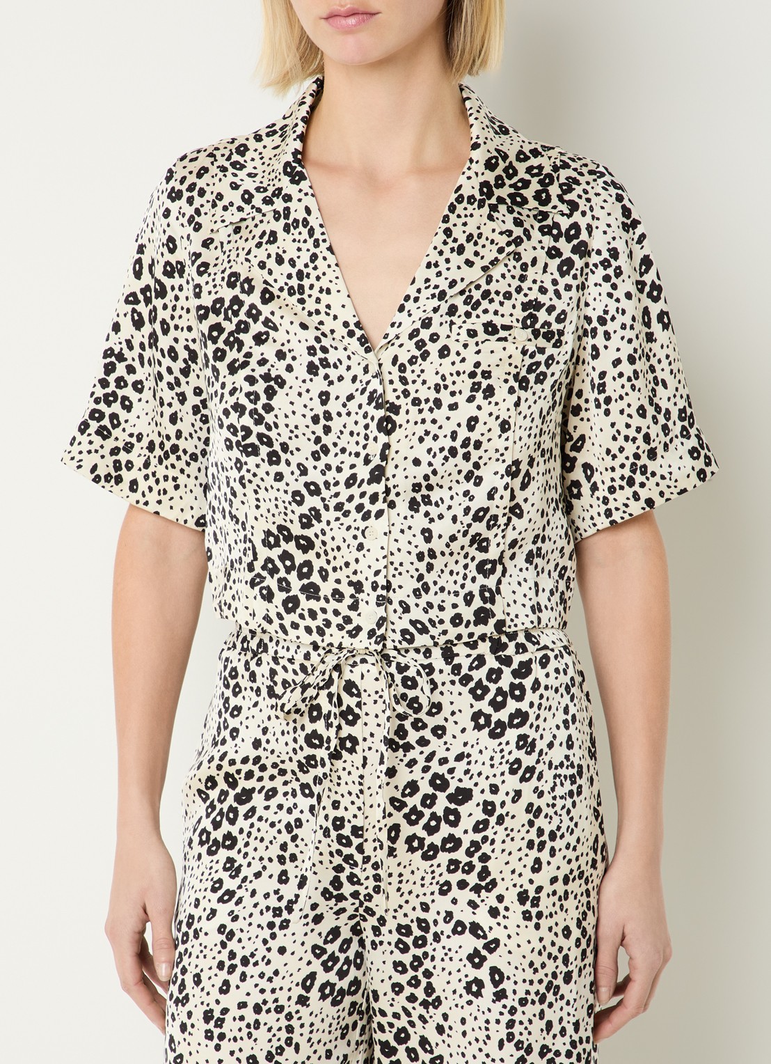 Claudie Pierlot Clair cropped tuniek met print - detail 4 wit