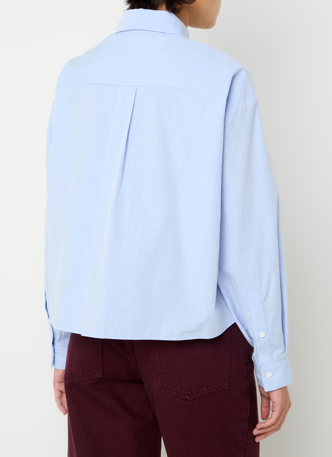 Claudie Pierlot Clemence blouse van katoen - achterkant lichtblauw