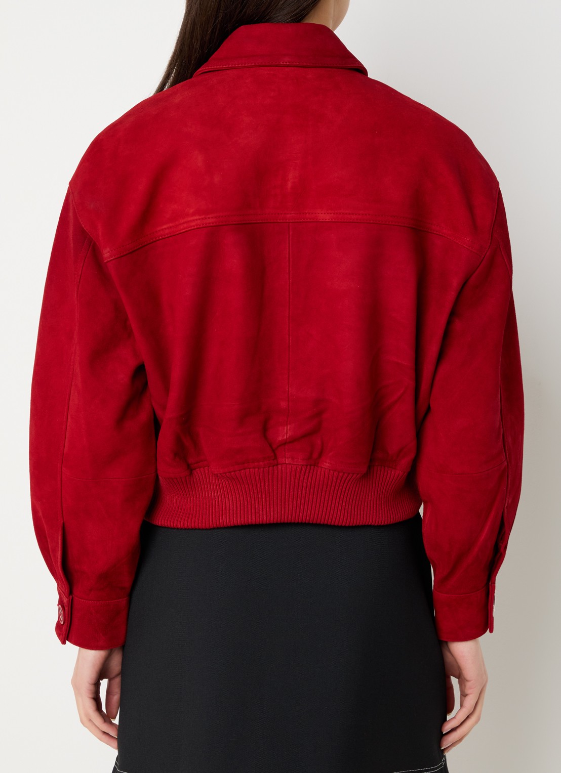Claudie Pierlot Cory bomberjack van suède  - achterkant 2 rood