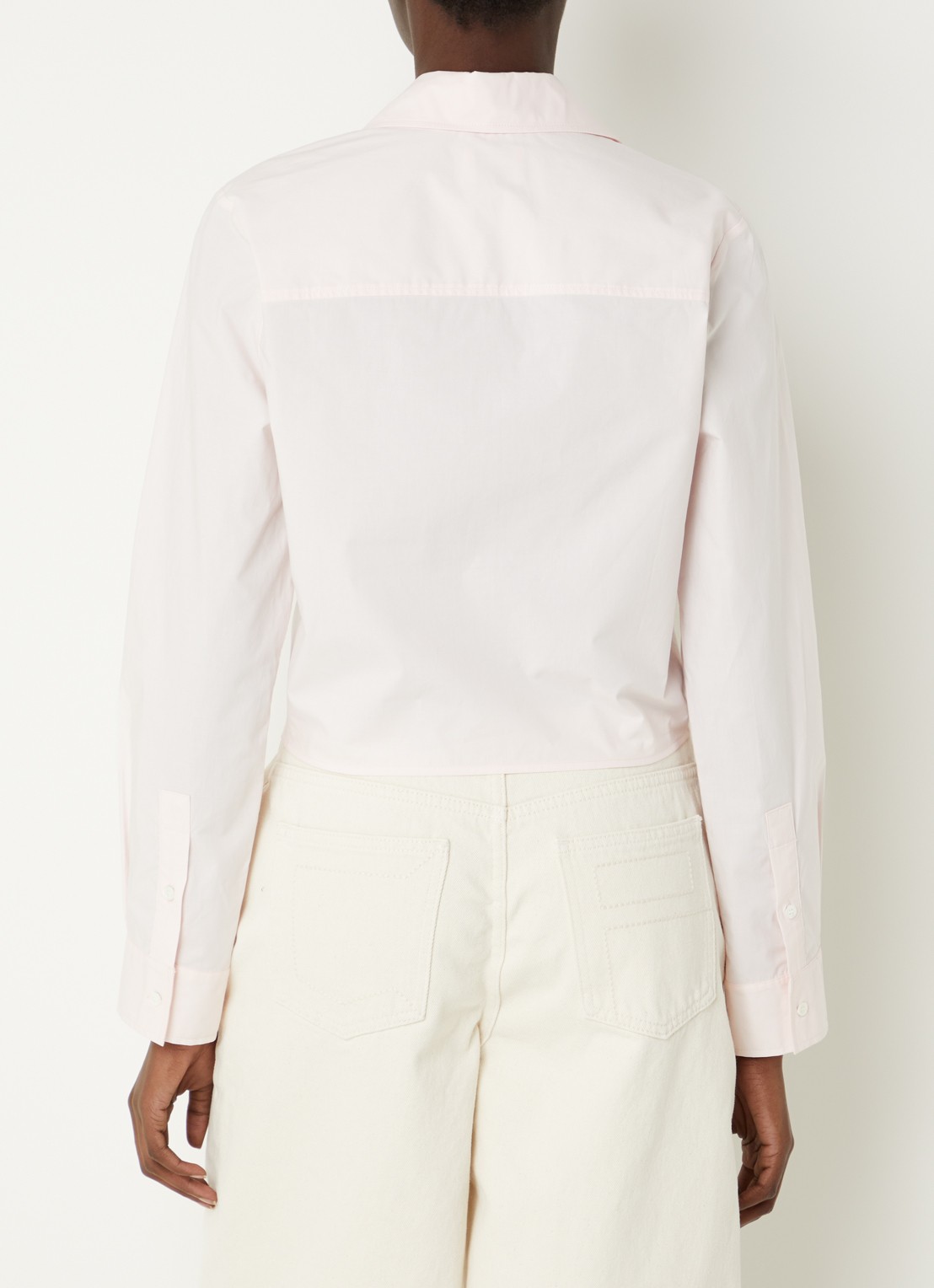 Claudie Pierlot Cropped blouse met V-hals - achterkant 2 lichtroze
