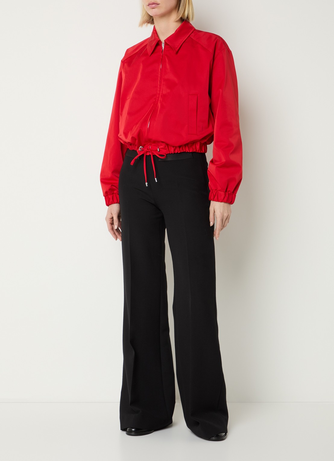 Claudie Pierlot Cropped jack met steekzakken - voorkant 3 rood