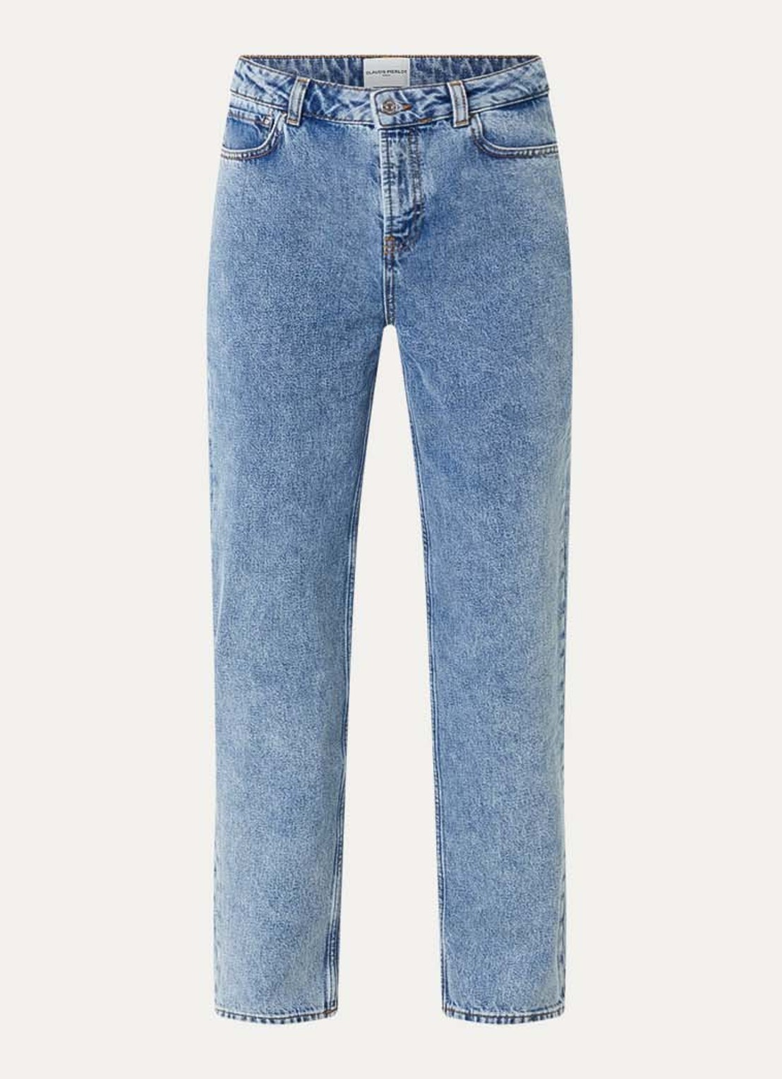 Claudie Pierlot Daria high waist straight leg jeans met medium wassing - voorkant 2 indigo