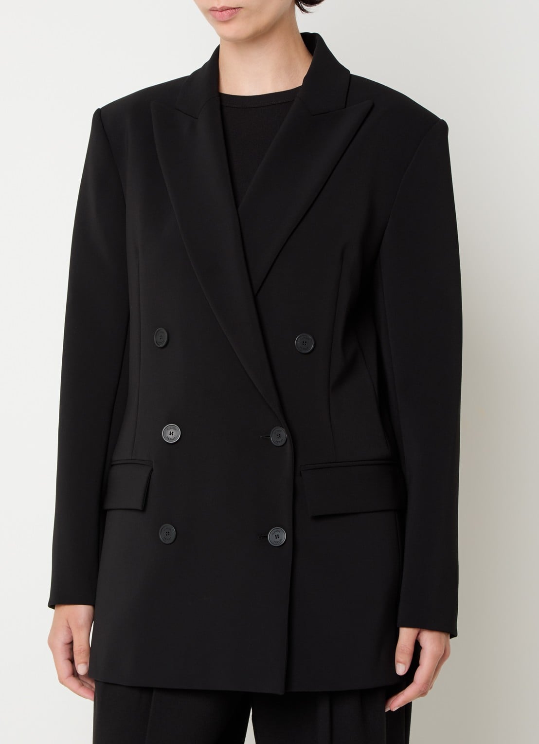 Claudie Pierlot Double-breasted blazer met schoudervulling - detail 4 zwart
