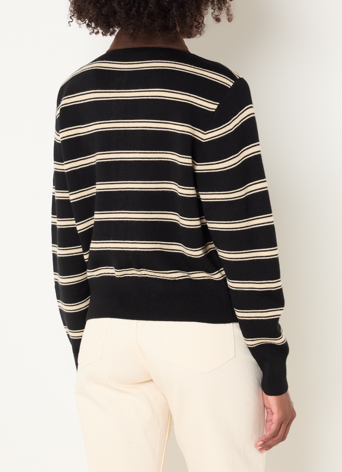 Claudie Pierlot Fijngebreid vest met streepprint - achterkant zwart