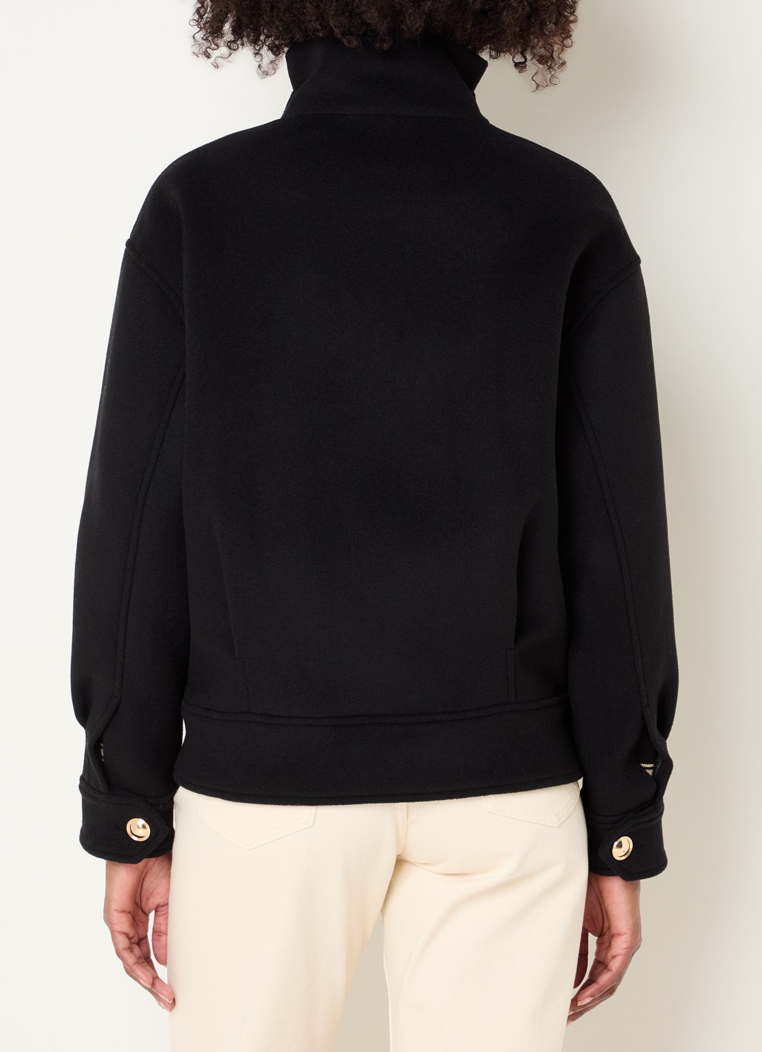 Claudie Pierlot Fijngebreid vest met streepprint - achterkant 4 zwart