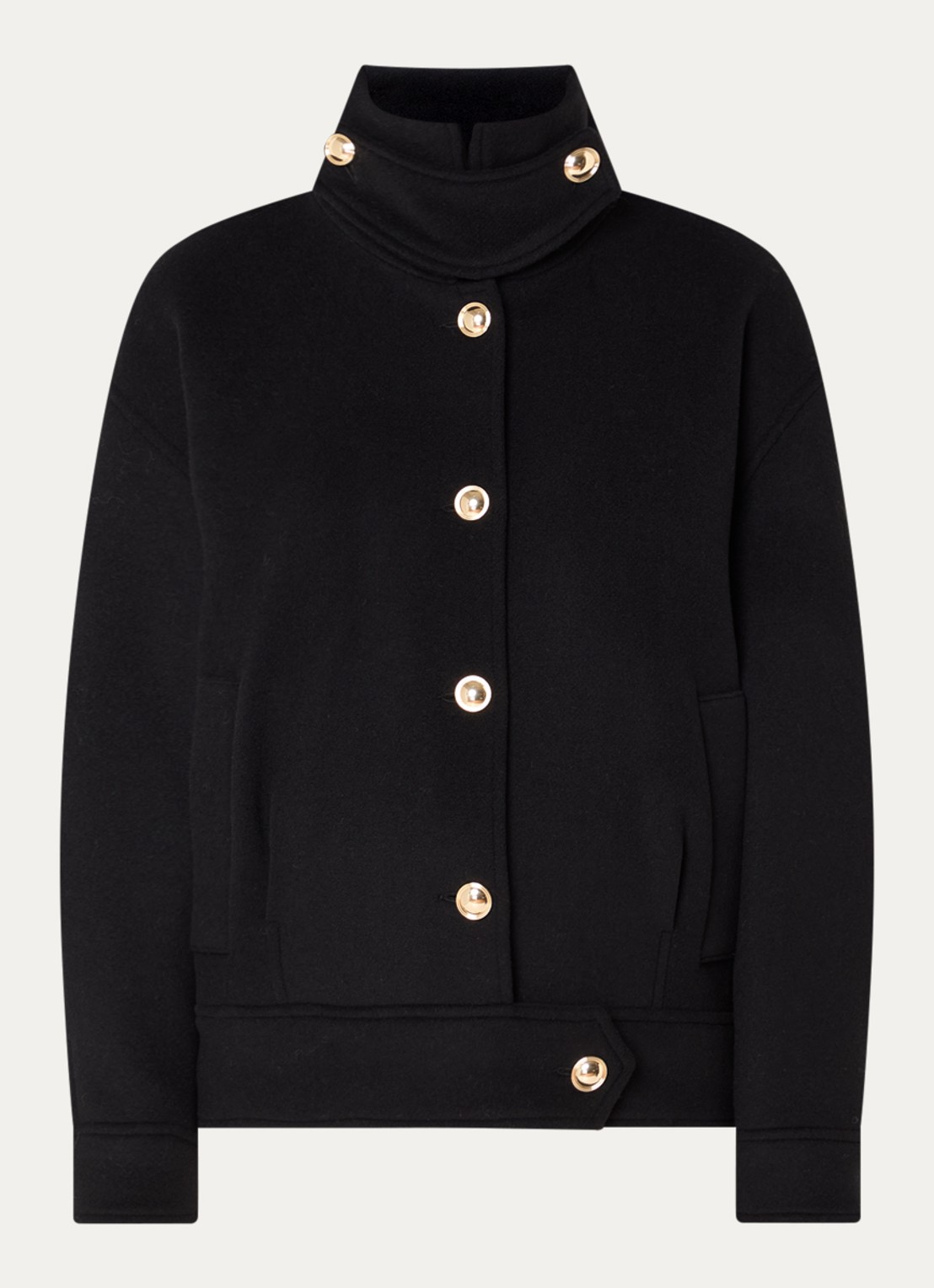Claudie Pierlot Fijngebreid vest met streepprint - voorkant 2 zwart