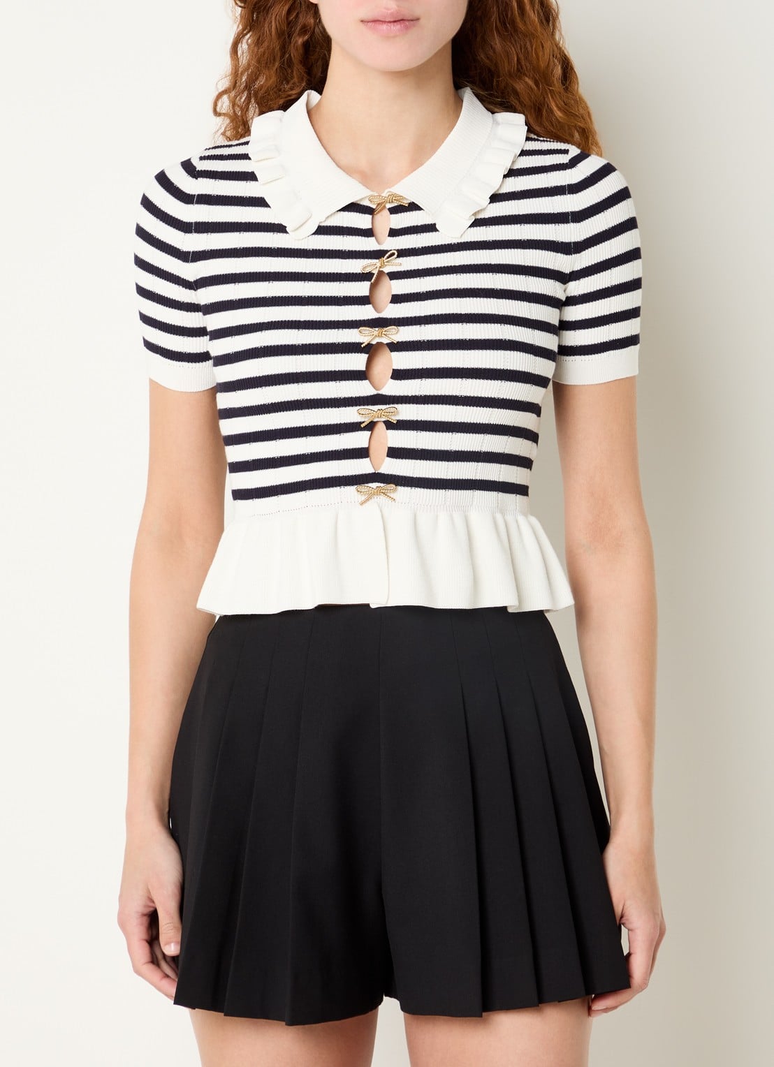 Claudie Pierlot Fijngebreide top met cut-out detail - detail 3 wit