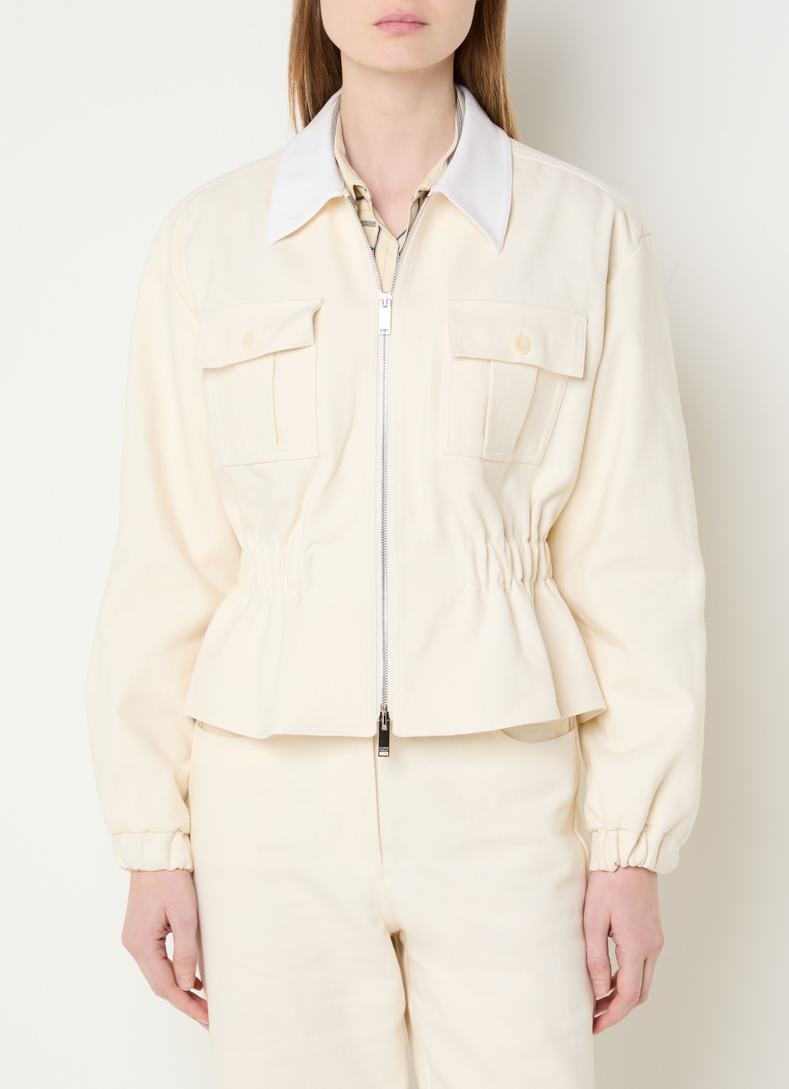 Claudie Pierlot Gallo jack met klepzakken - detail 4 creme