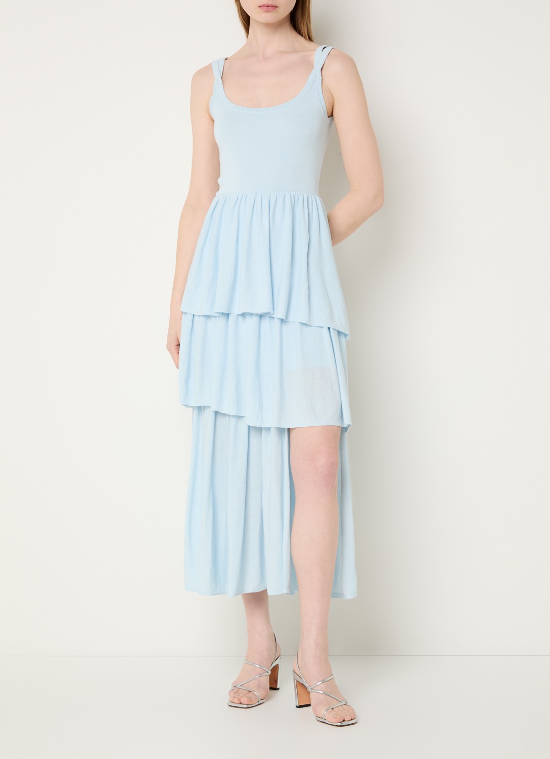 Claudie Pierlot Gelaagde midi jurk - detail lichtblauw