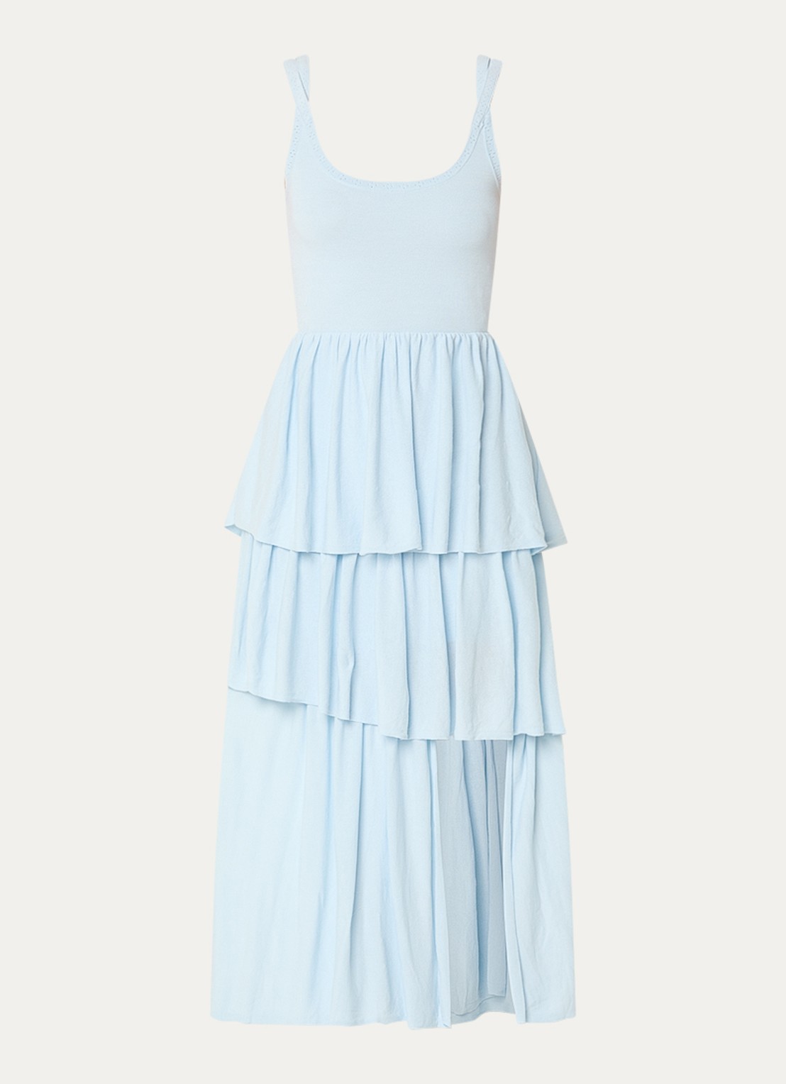 Claudie Pierlot Gelaagde midi jurk - voorkant 3 lichtblauw