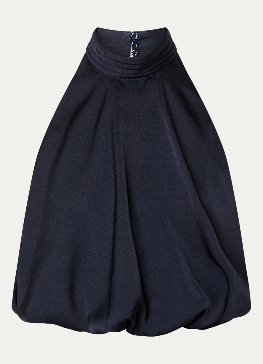 Claudie Pierlot Haltertop van satijn - voorkant 3 donkerblauw