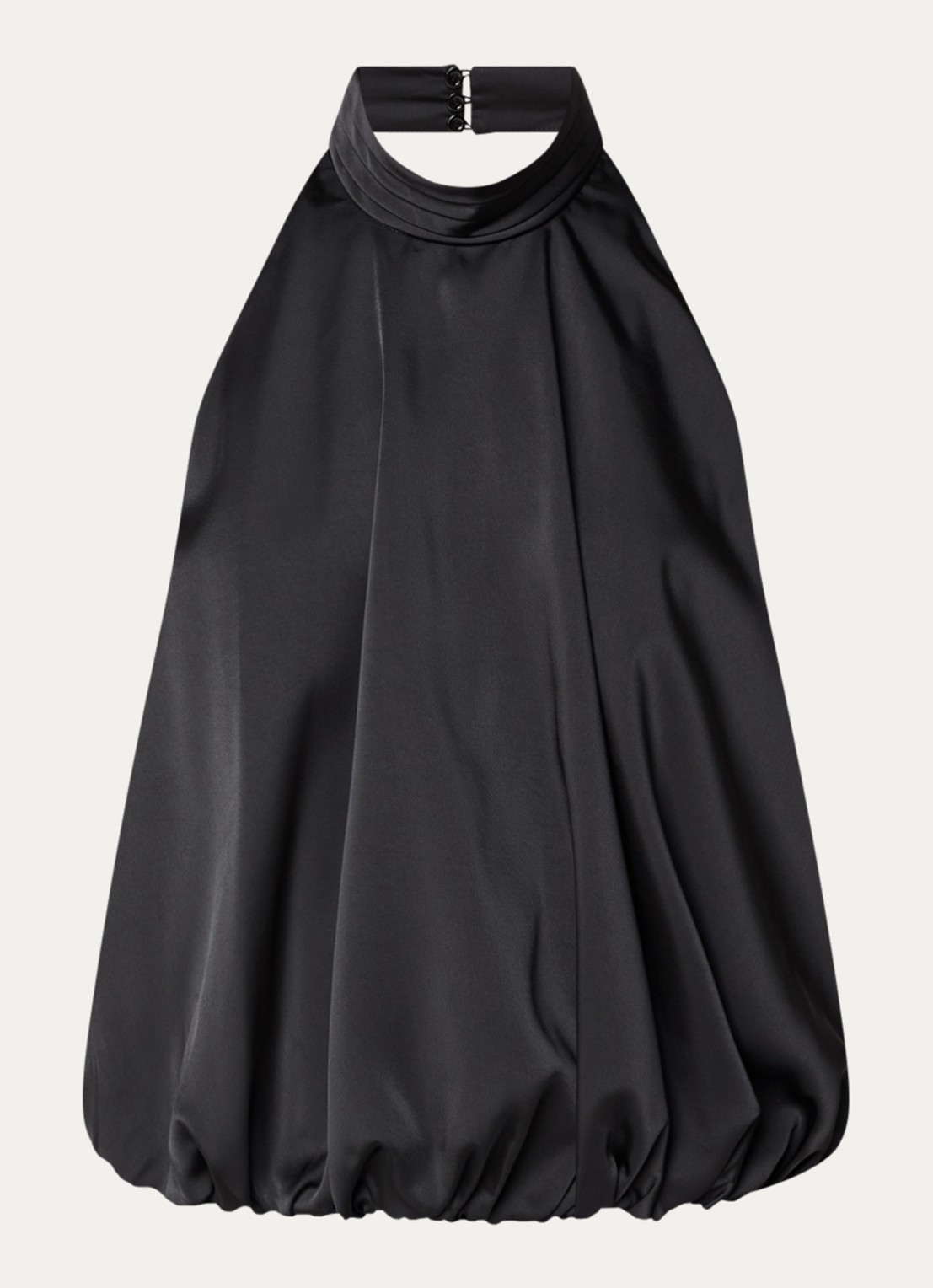 Claudie Pierlot Haltertop van satijn - voorkant 3 zwart
