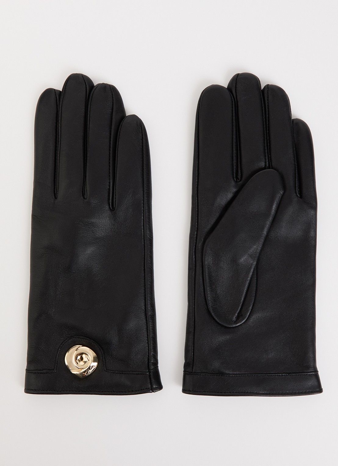 Claudie Pierlot Handschoenen van lamsleer - voorkant zwart
