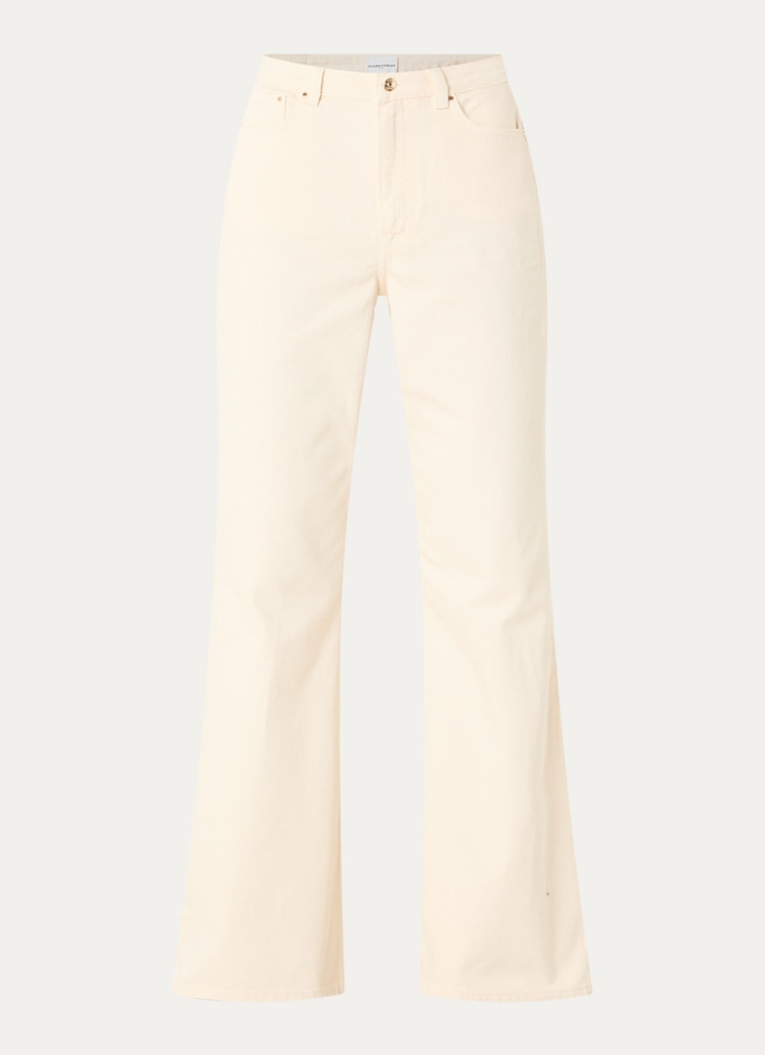 Claudie Pierlot High waist flared jeans met gekleurde wassing - voorkant 4 beige