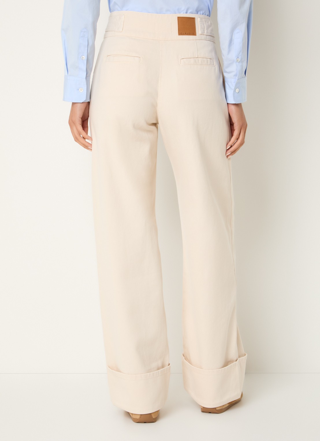 Claudie Pierlot High waist loose fit jeans met gekleurde wassing - achterkant 4 beige