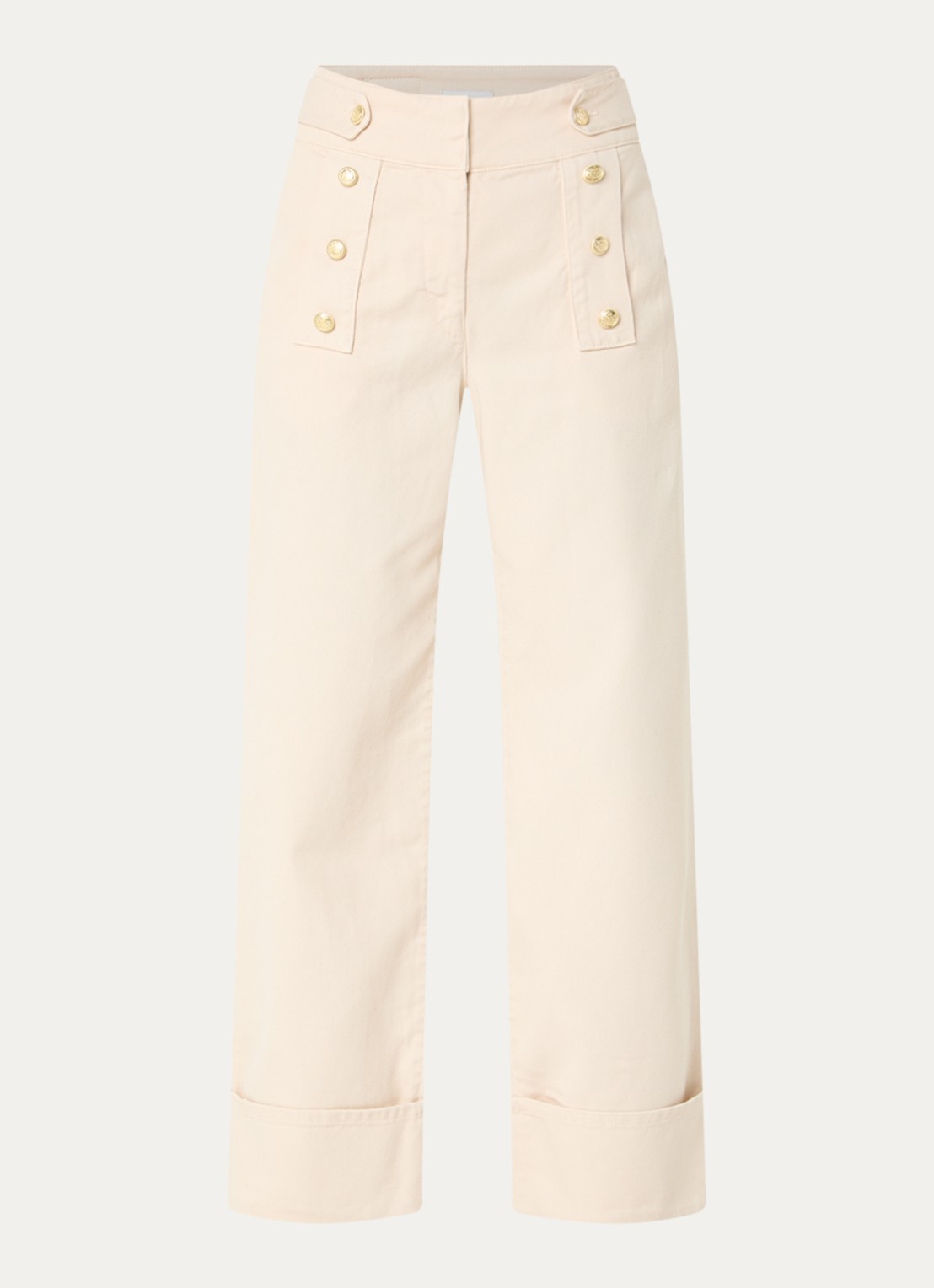 Claudie Pierlot High waist loose fit jeans met gekleurde wassing - voorkant 2 beige