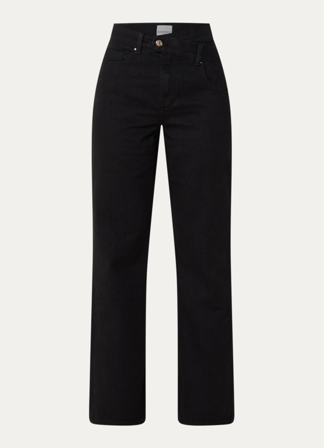 Claudie Pierlot High waist straight fit jeans met gekleurde wassing - voorkant zwart