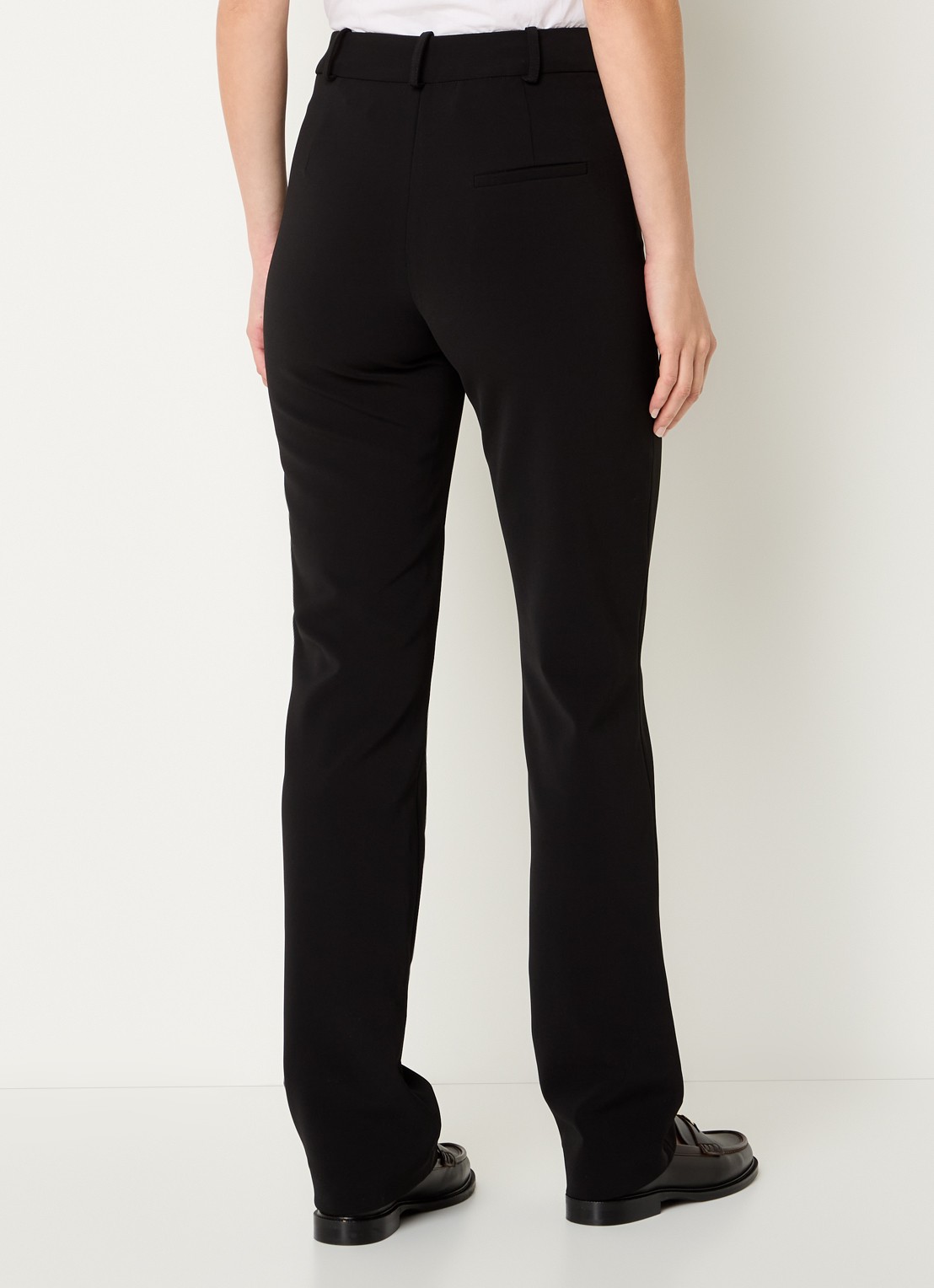 Claudie Pierlot High waist straight fit pantalon met stretch - achterkant 4 zwart