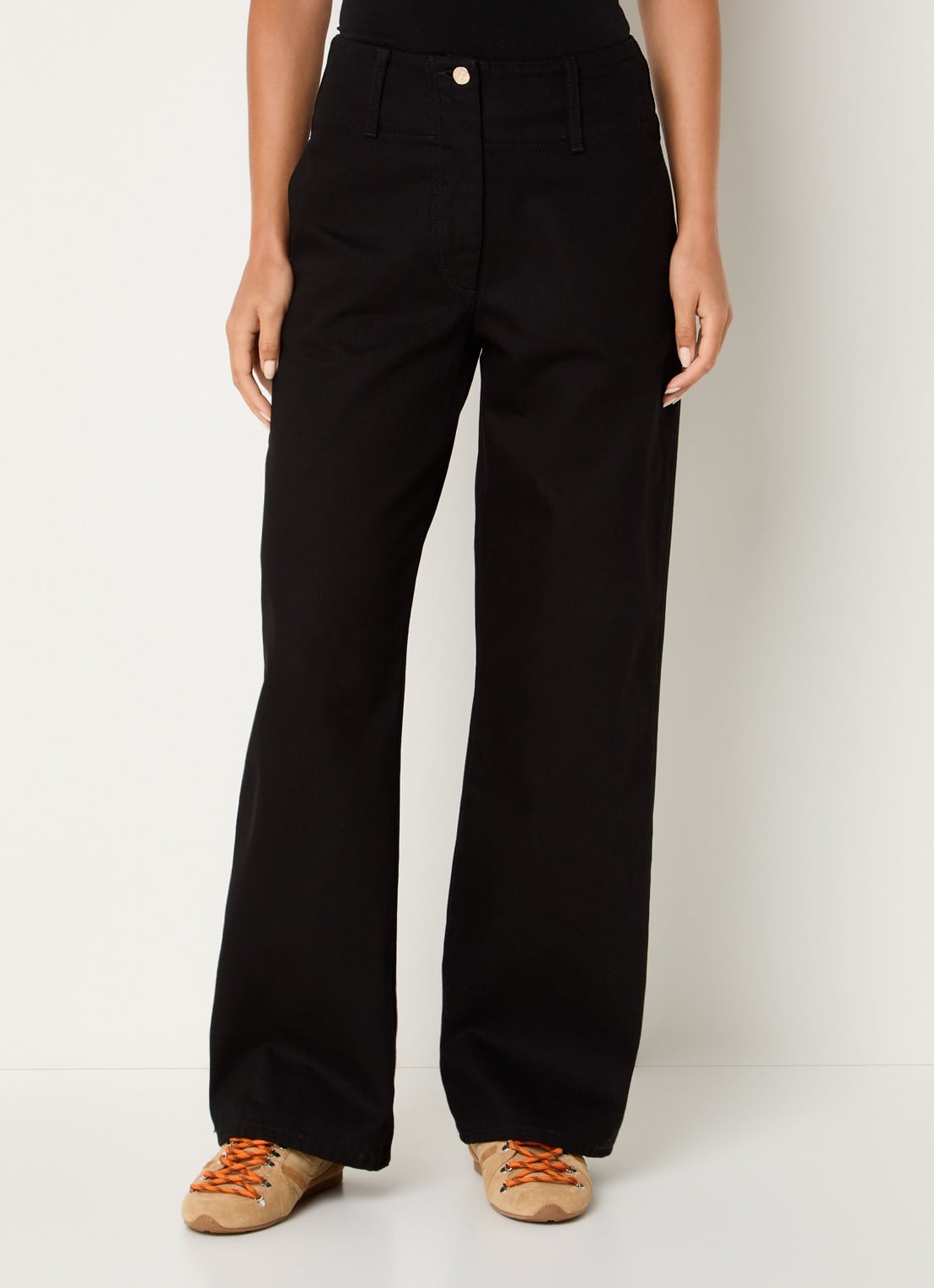 Claudie Pierlot High waist straight leg jeans met gekleurde wassing - detail 4 zwart